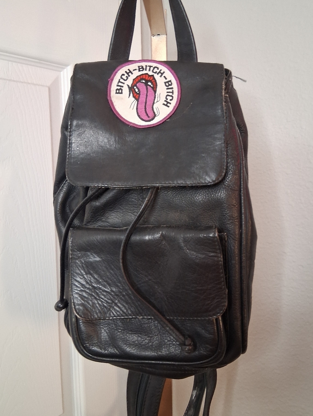 Vintage 90s Genuine Leather Backpack Shoulder Bag